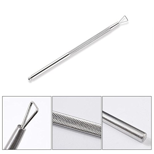 Adecco LLC Cuticle Pusher Stainless Steel Triangle Cuticle Peeler Scraper Remove Gel Nail Polish Nail Art Remover Tool Rose Gold And Silver(2 Pack) - Thumbnail 3