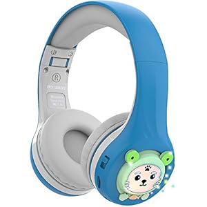Riwbox-Baosilon-FB-7S-Kids-Headphones-Bluetooth-LED-Light-Up-Bluetooth-Foldable-Headphones-Over-Ear-Volume-Limited-Safe-758595dB-with-Mic-and-TF-card-Children-Headphones-for-School-BlueGrey Riwbox Baosilon FB-7S Kids Headphones Bluetooth, LED Light Up Bluetooth Foldable Headphones Over Ear Volume Limited Safe…