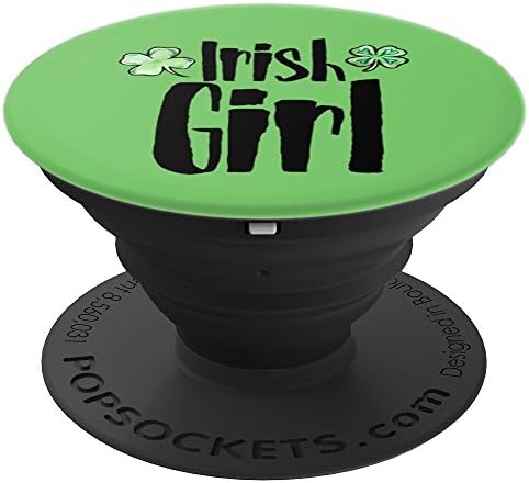 Irish Girl design St. Patricks day shamrock - PopSockets Grip and Stand for Phones and Tablets
