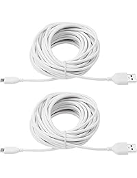 Cable de extensión USB a Micro USB de 25 pies (2 unidades), color blanco