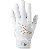 Mizuno Finch Softball Padded Batting Gloves | Pair | Adult and Youth | Nonslip Palm | Padded ShockPalm | FlexMesh Back | QuikAdjust Wrist Tab