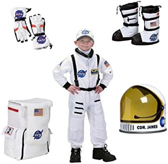 Big Boys' Nasa Astronaut Costume Helmet Gloves Boots and Backpack