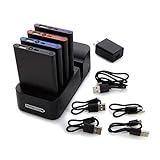 instaCHARGE Grab & Go 4-Pack 4000mAh Power Banks & Charging Station (Black)