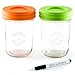 Glass Baby Food Storage Containers - Set contains 2 Small Reusable 8oz Jars with Airtight Lids - Safely Freeze your Homemade Baby Food