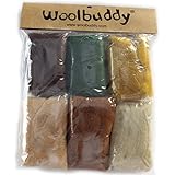 Woolbuddy Needle Felting Wool Roving Fall Color, Beautiful Felting Wool, Instruction Teach You How to Mix Color- Great for Arts & Crafts & Easy for Beginners (Fall)