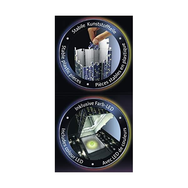 Ravensburger 3D Puzzle 12566 - Empire State Building Night Edition - eines der bekanntesten Wahrzeichen von New York - LED beleuchtetes Gebäude - ab 10 Jahren – Bild 6