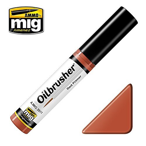 Ammo of Mig Oilbrusher Red Primer - Oil Paint with Fine Brush Applicator #3511