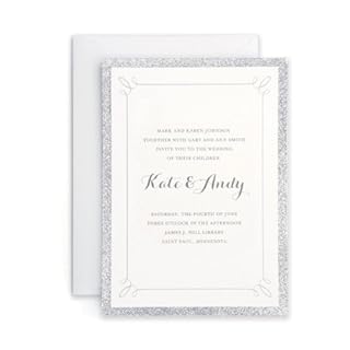 UPC 634680126257 product image for Gartner Studios Silver Glitter invitations 25 count with envelopes (12625) (B00J | upcitemdb.com