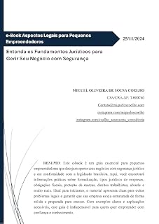 Livro e-Book Aspectos Legais para Pequenos Empreendedores: Entenda os Fundamentos Jurídicos para Gerir Seu Negócio com Segurança