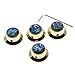 KAISH 4x Abalone Top Gold LP Top Hat Knobs with Set Screw Metal Bell Knobs for Guitar Bass with 6mm Shaft Pots