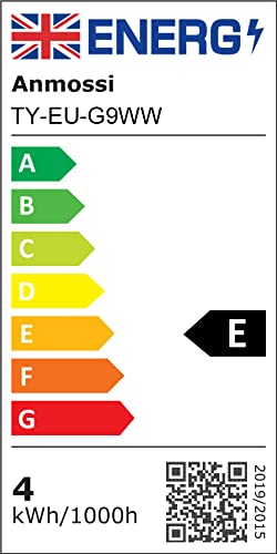 Anmossi G9 LED Lampen,3000K,Warmweiss,4W LED Glühbirne,Ersatz für 40W Halogenlampen,400 Lumen,360° Abstrahlwinkel, AC 220-240V,Nicht Dimmable,5er Pack
