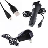Fosmon Micro USB Value Pack Bundle for LG 440G (TracFone)- Includes Home / Travel Charger, Car / Vehicle Charger and USB Cable