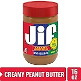 Jif Creamy Peanut Butter, 16 oz. - 7g (7% DV) of Protein per Serving, Smooth, Creamy Texture - No Stir Peanut Butter
