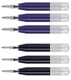 6 - Ion Gel Ink Refill [Bulk Packing] for Cross Roadster, Vice, Penatia Gelicious , and Matrix Pens, 3 Black & 3 Blue, Smooth Flow Ink
