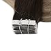 [Promotion]Full Shine Tape in Hair Extensions 20 inch Human Hair Balayage Tape Hair Extensions Color #3 Fading to #8 and #22 Blonde Highlighted Glue Extensions 50g Per Pack