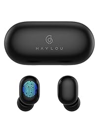 Auriculares inalámbricos Haylou GT1 Bluetooth 5.0 deportivos HD estéreo con control táctil con IPX5 resistente al agua conexión rápida mini funda (sólo 1.06 oz) total 12 H tiempo de reproducción-negro