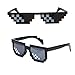 Oeyeo Thug Life Glasses 8 Bit Pixelated Mosaic Gamer MLG Photo Props Party Sunglasses for Adults (12 Pixels)