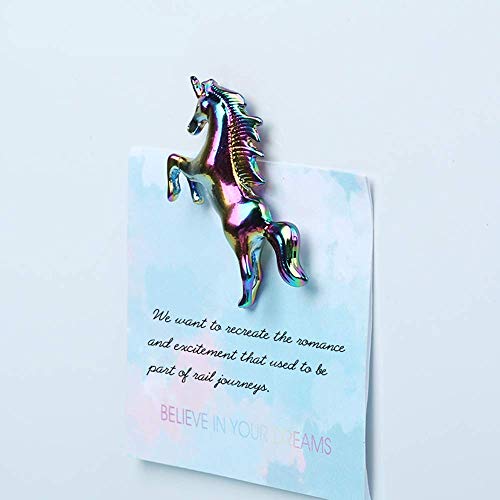 Rainbow Unicorn Fridge Magnets 3 Pack Unique 3D Pattern Metal Refrigerator Magnets Sticker for Home Kitchen Office Refrigerator Dry Erase Board and Whiteboard Gift Idea