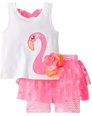 Little Girls' Flamingo Skirt Set