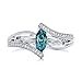 Hithop Premium Quality Women's 925 Sterling Silver Crystal Filled Round Shape Ring Jewelry Blue,9