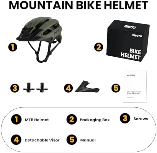 Radhelm Fahrradhelm Damen Herren - Dreischalenstruktur 14 Belüftungsöffnungen Abnehmbares Innenfutter Visier Verstellbar Kopfband L(59-61cm)