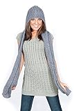 Womens Winter Knit Hooded Scarf Headscarf Neckwarmer Hoodie Hat