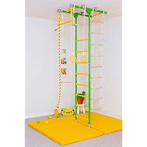 Comet 1: Kids Indoor Home Gym Swedish Wall+Rope Ladder+Rings+Trapeze