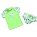 ASHERANGEL Toddler Girls 2 Piece Swimsuit Short Sleeve Peplum Rash Guard Set