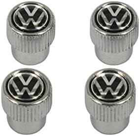 PLKN 4pcs Chrome Volkswagen Logo Car Accessories Big Head Valve Cap Fit For Volkswagen Car Model