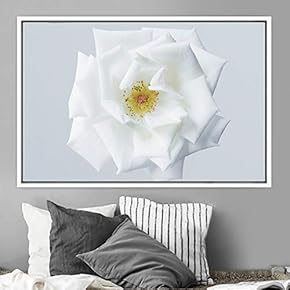 signwin Framed Canvas Wall Art White Flower Closeup...