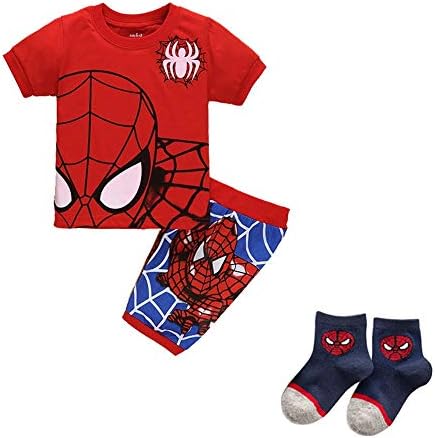 Oysiro パジャマ キッズ 上下セット Tシャツ 子供服 男の子 スパイダーマン 半袖 赤ちゃん 肌着 ベビー服 半ズボン パンツ 綿 可愛い ルームウエア ボーイズ 夏 柔らか カジュアル お出かけ プレゼント 90 95 100 110 1 130 Kunjal Org