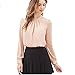 Queenfashion Elegant Women Long Sleeve Casual Chiffon Solid Blouse Shirt Top Pink M