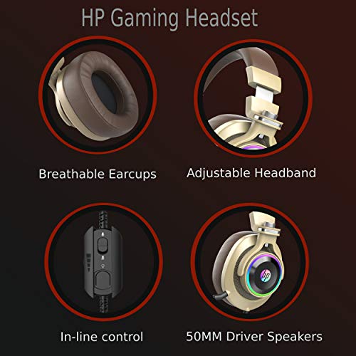 HP USB PC Gaming Headset with Microphone. 7.1 Surround Sound, RGB LED