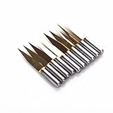 SHINA 10x Titanium Coated Carbide PCB Engraving CNC Bit Router Tool 20 Degree 0.3mm Tip