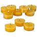 Pure Beeswax Tea Light Candles in Clear Cups - Box of 24 Raw Tealights - 4.5 Hour Burn Time - Smokeless and Unscented.
