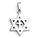 Jovivi Mens Stainless Steel Star of David with Cross Pendant Necklace, Silver Color, 24 inch Chain