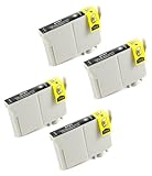 4 Pack Remanufactured Black Inkjet Cartridges for Epson T079 #79 T079120 Compatible With Epson Artisan 1430, Stylus Photo 1400 (4 Black) 4PK by Aria Supplies ®
