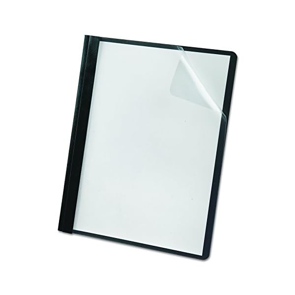 Oxford Premium Clear Front Report Covers, Black, Letter Size, 25 per