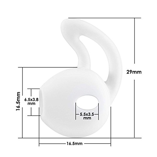 Josi Minea x3 Pairs [ Apple EarPods ] Anti-Slip Earbud Cover with Earhooks - Soft Silicone Tips with Ear Hook Attachments for Apple EarPod Earphones iPhone Headphones [ 3 Pairs - White ] - Thumbnail 4