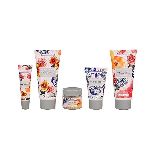 Vintage-Co-Patterns-and-Petals-Top-To-Toe-Kit Vintage & Co Patterns & Petals Top To Toe Kit | 50ml Hand Cream, 50ml Body Lotion, 30ml Foot Cream, 10ml Lip Balm & 30g…