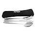 Utensils to Go Lunch Set, 3 Piece Stainless Steel Cutlery (Knife Fork Spoon) for Camping and Travel, Reusable Silverware with Neoprene Case by Sempre