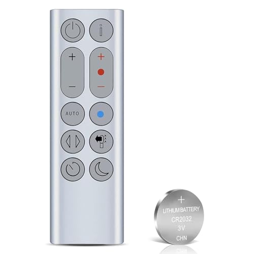 Replacement Remote Control for Dyson HP04 HP05 HP07 HP4A Pure Hot + Cool Heater Fan Air Purifying/Heater - with Battery（Color: Silver）