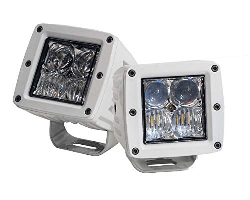 OZ-USA White 3 inch 4D POD LED Lights Spot+Flood Combo Beam Marine Boat Sailboat Yacht Ferry Airboat Fishing Vessels