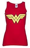 Wonder Woman Logo Ladies Tank Top, Red (Medium)
