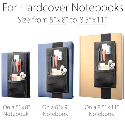Epessa 2-Pack Stick-On Pen Holder Pockets For Hardcover Notebooks & Planners