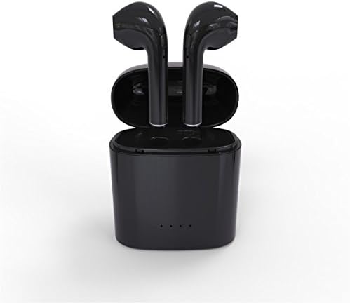 Wireless Bluetooth Headset, Mini V4.2 Bluetooth Headset, Enhance In-Ear Headphone with Mic, Portable Charging CaseCan Take Charge Warehouse for Apple airpods iPhone Samsung Smartphone (Black)