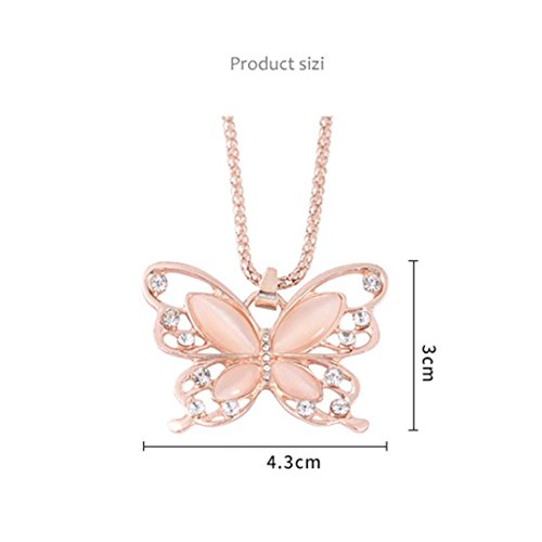 Women Necklace Clearance! Daoroka Butterfly Pendant Auger Studded Insect Necklace Jewelry Gifts For Girlfriends Hot Sale (Length:70cm) - Thumbnail 2
