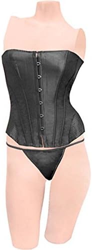 Dear Lady Clubwear Lace Up Back Strapless Corset and G String Set, Size 36, Black