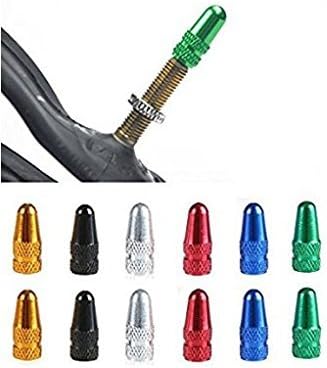 Comsic® 7 Pairs of Different Color Aluminum Bike MTB Presta French Valve Caps Anodized Dust Cover