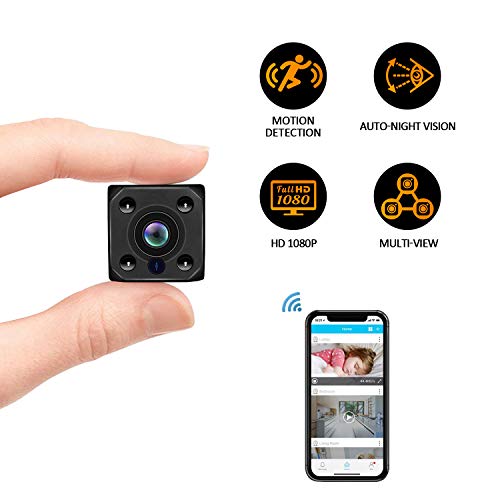 Spy Camera WiFi Spy Cameras, Mini Hidden Camera with Auto Night Vision HD 1080P Nanny Cam Home Office Surveillance Security Camera Motion Detection Alarm fit Indoor Outdoor Spy Camera WiFi Spy Cameras, Mini Hidden Camera with Auto Night Vision HD 1080P Nanny Cam Home Office Surveillance Security Camera Motion Detection Alarm fit Indoor Outdoor